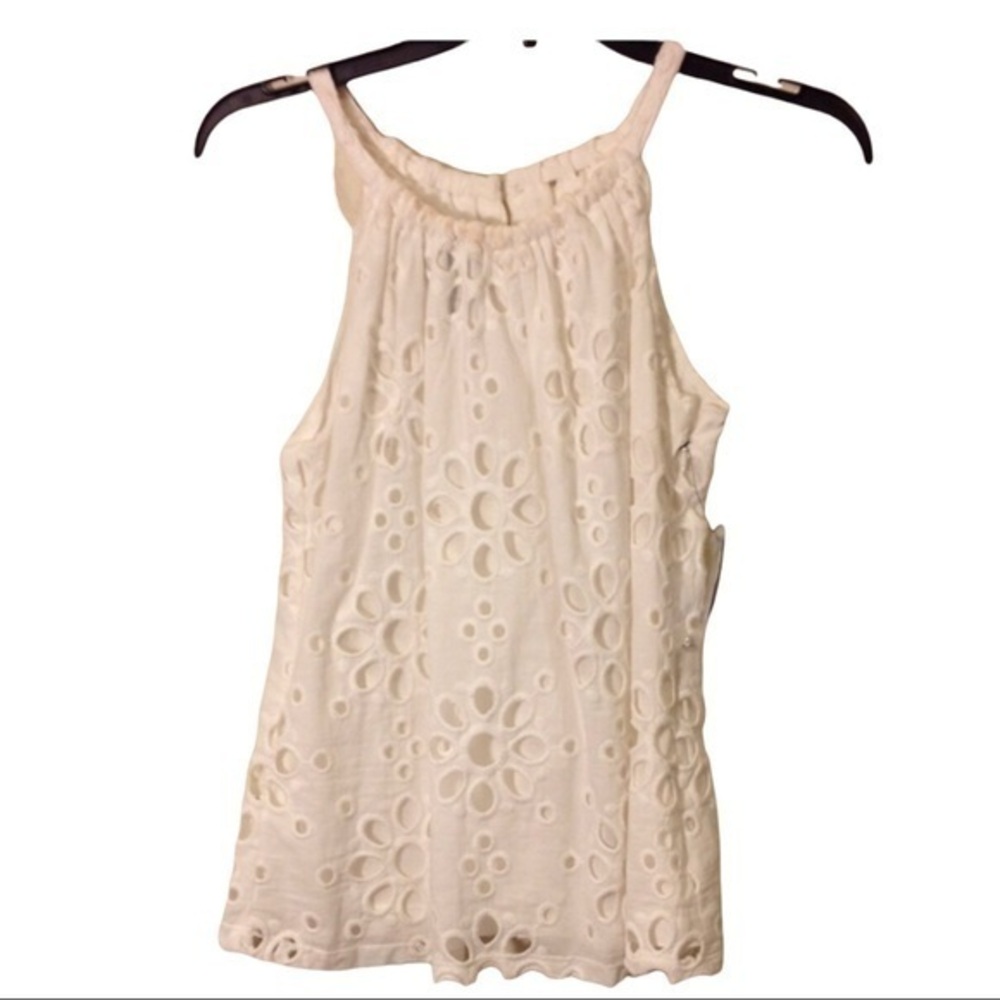 NEW!!! INC Off-white Halter Cotton top Sz 0